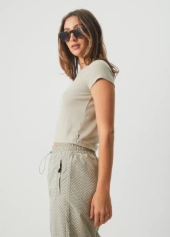 Afends Faith Hemp Ribbed T-Shirt -Home Sales Store Afends Faith Hemp ribbed tee cement side 1