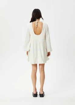 Afends Focus Hemp Seersucker Dress -Home Sales Store Afends Focus Hemp Seersucker dress back