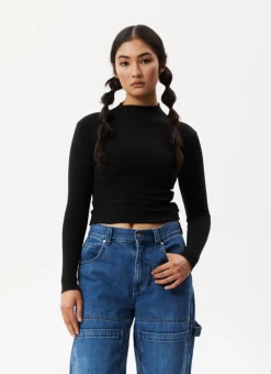 Afends Iconic Hemp Rib Long Sleeve Top -Home Sales Store Afends Iconic Ribbed Top 1