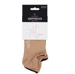 Ambra Organic Cotton Low Cut Sock – 2 Pack -Home Sales Store Ambra organic cotton low cut sock Taupe black