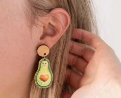 Avocado Wooden Earrings -Home Sales Store Avocado earrings Stray Leaves lifestyle