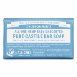 Dr. Bronner's Dr Bronner Castile Soap Bar 140g 19 Dr. Bronner's Dr Bronner Castile Soap Bar 140g -Home Sales Store Bar Soap 140g Baby Unscented 300x300 1