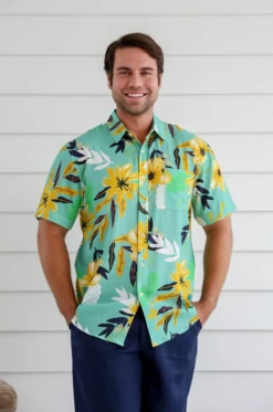 Braintree Hemp Green Floral Shirt