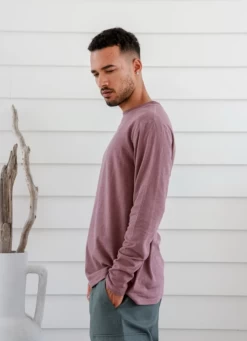 Braintree Hemp Long Sleeve Tee MWT2305 -Home Sales Store Braintree long sleeve hemp tee Mauve 1