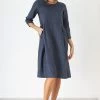 Naturals By O&J Linen Dress – GA353 – Graphite