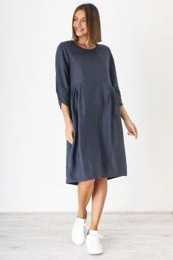 Naturals By O&J Linen Dress – GA353 – Graphite 11 Naturals By O&J Linen Dress – GA353 – Graphite -Home Sales Store GA353 Linen Dress Naturals By O J Graphite 2