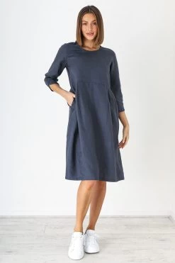 Naturals By O&J Linen Dress – GA353 – Graphite