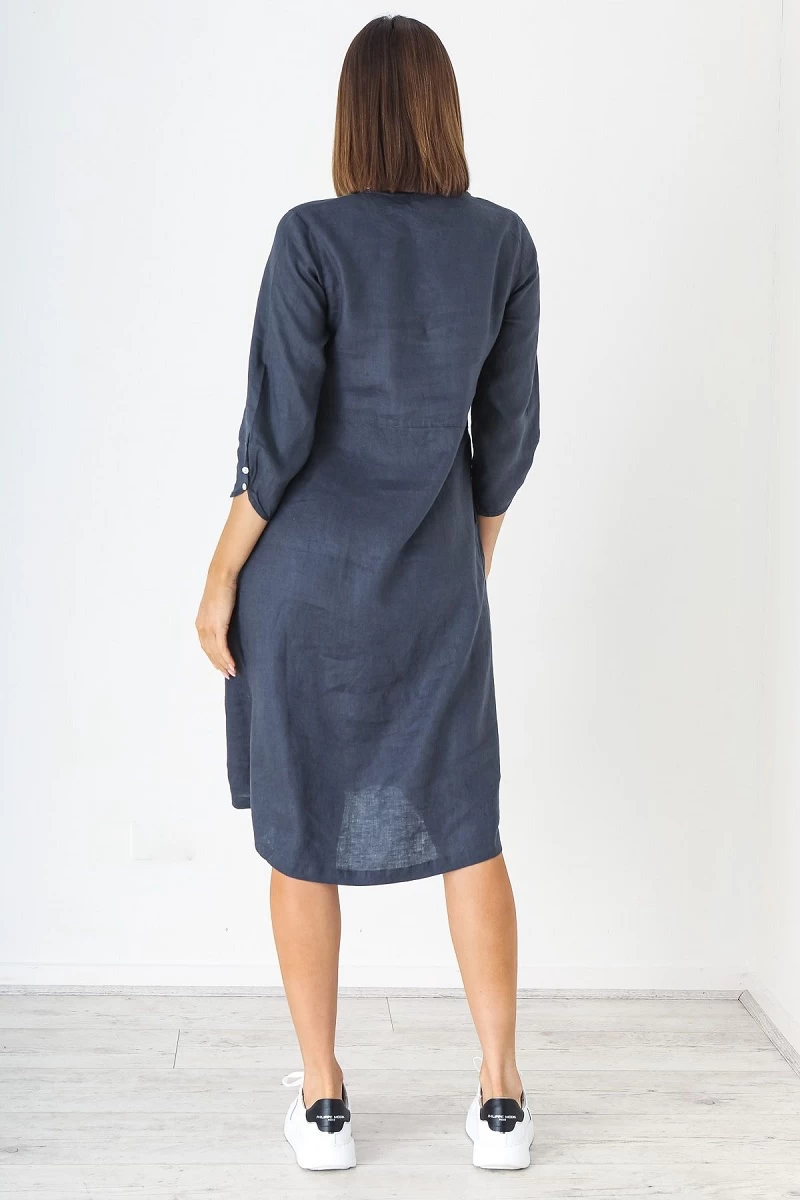 Naturals By O&J Linen Dress – GA353 – Graphite 5 Naturals By O&J Linen Dress – GA353 – Graphite - Image 5