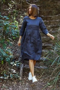 Naturals By O&J Linen Dress – GA353 – Graphite 10 Naturals By O&J Linen Dress – GA353 – Graphite -Home Sales Store GA353 Linen Dress Naturals By O J Graphite 4