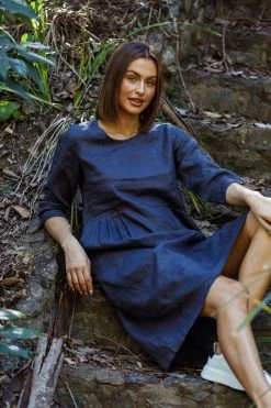 Naturals By O&J Linen Dress – GA353 – Graphite 13 Naturals By O&J Linen Dress – GA353 – Graphite -Home Sales Store GA353 Linen Dress Naturals By O J Graphite 5