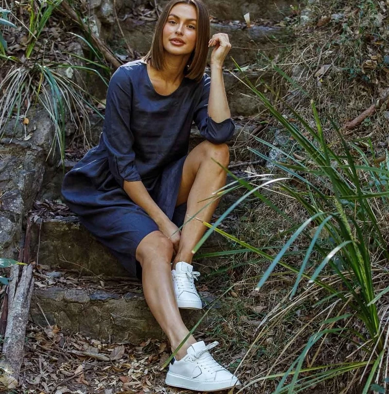 Naturals By O&J Linen Dress – GA353 – Graphite 7 Naturals By O&J Linen Dress – GA353 – Graphite - Image 7