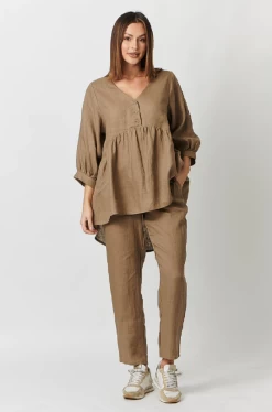 Naturals By O&J Linen Tunic – GA414 -Home Sales Store GA414 Linen tunic Naturals by O J 2