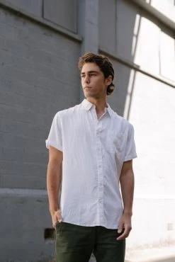 Hemp Clothing Australia Newtown Shirt – Short Sleeved -Home Sales Store HCA Newtown White 6