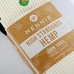 Mennie High Standards Hemp Crew Socks – 2 Pack -Home Sales Store Hemp large packaged angle 2 sq 1