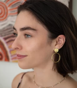 Deco Hoop Stud Earrings