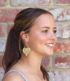 Jali Cut Leaf Earrings