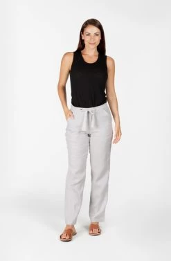 LSB 796 Ladies 100% Hemp Drawstring Beach Pants -Home Sales Store LSB796 LT GREY F 800x1220 1