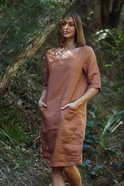 Naturals By O&J Linen Dress – GA324
