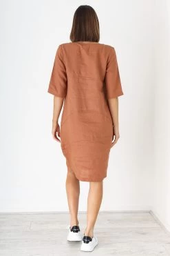 Naturals By O&J Linen Dress – GA324 -Home Sales Store Naturals by O J Linen Dress 4