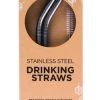 Ever Eco Bent Stainless Steel Straws – 2 Pk With Brush