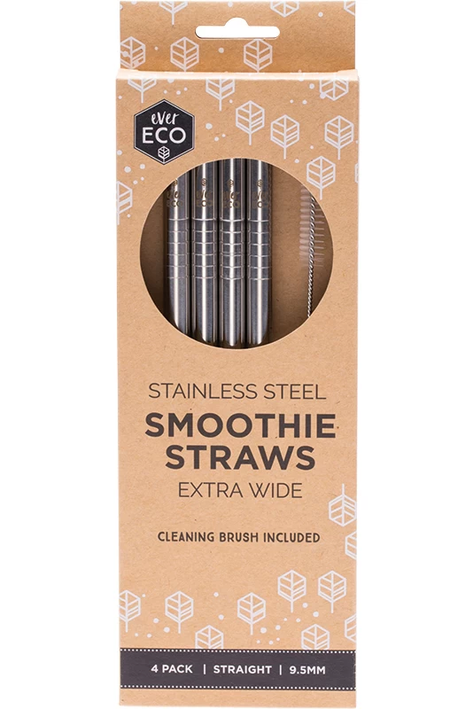 Ever Eco Stainless Steel Straw Set – 4pk Straight Or Bent 2 Ever Eco Stainless Steel Straw Set – 4pk Straight Or Bent - Image 2