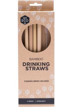 Ever Eco Bamboo Drinking Straws – 4pk With Brush
