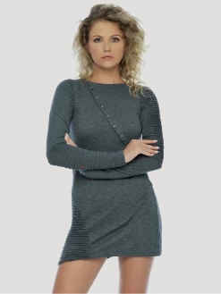 Psylo Slashed Long Sleeve Mini Dress