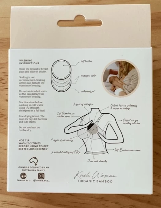 6 X Reusable Bamboo Breast Pads 2 6 X Reusable Bamboo Breast Pads - Image 2