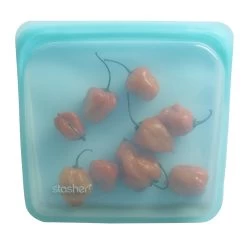 Stasher Reusable Sandwich Bag -Home Sales Store STSB03 aqua sandwich peppers 1024x1024