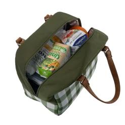 Sachi Cali Insulated Lunch Bag -Home Sales Store Sachi insulated cali lunch bag Olive Gingham 1
