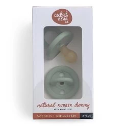 Cub & Bear Co Sage Green Natural Rubber Dummy – 2 Pack -Home Sales Store Sage Natural Rubber Dummy Medium1 720x