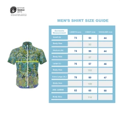 Better World Arts Cotton Shirt -Home Sales Store Shirt size guide BWA