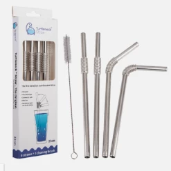 Turtleneck Straw Bendable Stainless Steel Straw – 4 Pack