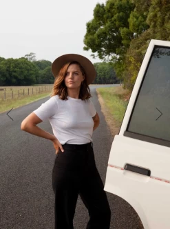 Hemp Clothing Australia Women’s Classic Hemp Tee -Home Sales Store White 1