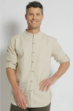 Men’s Hemp Cotton Long Sleeve Grandpa Shirt