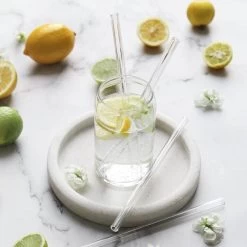 EverEco Glass Drinking Straws – Straight 4pk + Brush